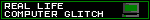 A blinkie that reads, 'Real life computer glitch'.